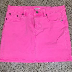 Neon Pink denim J. Crew skirt